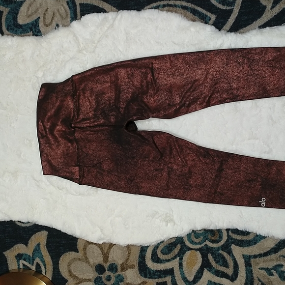 Alo yoga high rise metallic copper airbrushed leggings XS - Picture 13 of 16